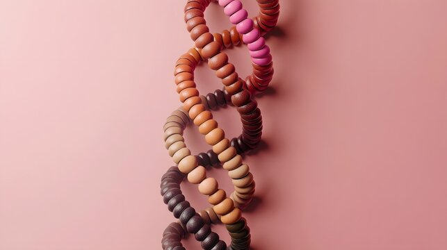 Abstract Dna Molecule Structure With Gradient Color On Pink Background Medical Science