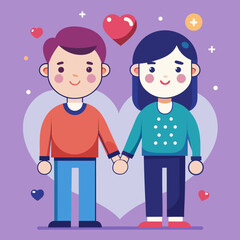 boy and girl with heart