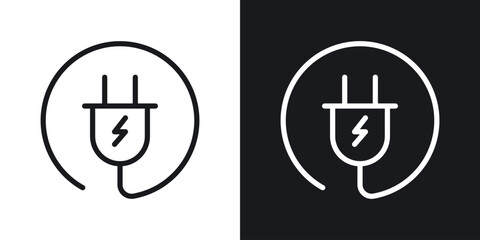 Obraz premium Electric plug icon vector pictogram. UI. EPS10. - Vector