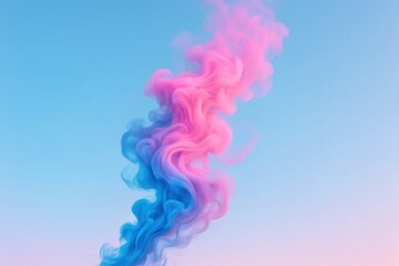 Obraz premium A vibrant dance of pink and blue smoke against a serene blue sky
