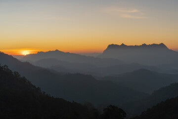 Beautiful scenery of Doi Luang Chiangdao in the morning.