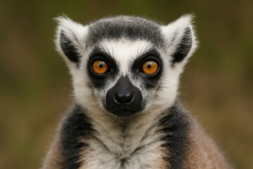 Obraz premium The Mysterious Eyes of a Ring-Tailed Lemur