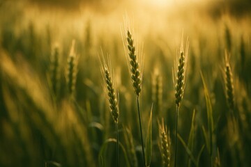 Fototapeta premium Wheat Stalks in Golden Hues