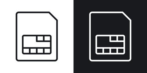 Sim card icon vector pictogram. UI. EPS10. - Vector