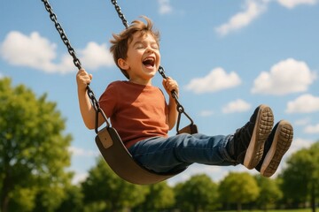 A Child's Swing on a Sunny Day