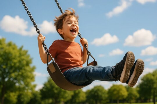 A Child's Swing on a Sunny Day - Powered by Adobe