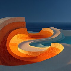 Abstract Sand Dunes Sculpted by Desert Wind