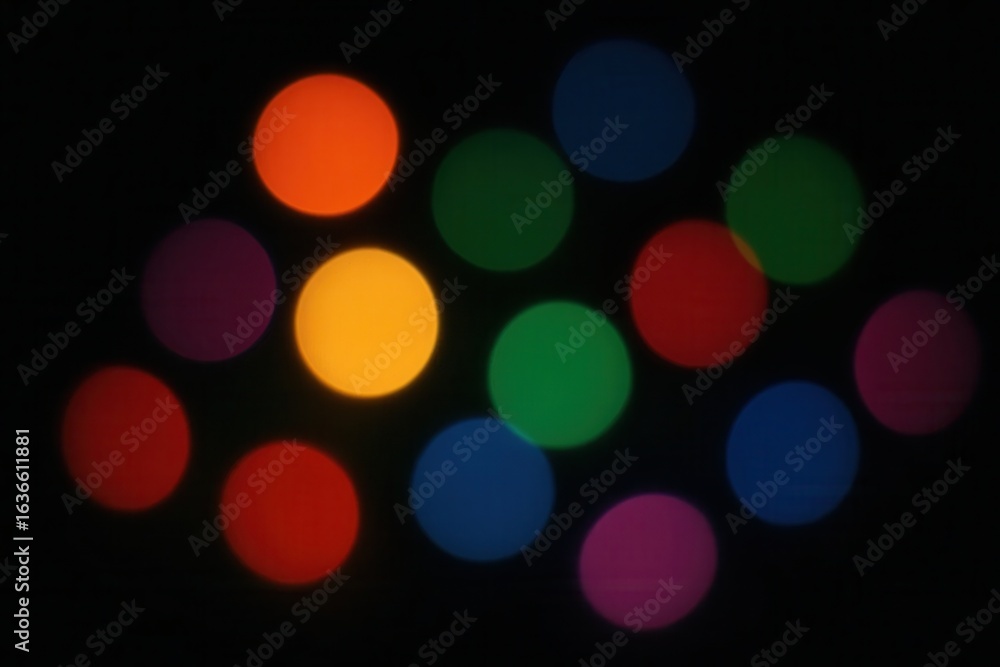 Aufkleber a vibrant array of bokeh lights in shades of red, green, blue, and yellow, creating a mesmerizing di