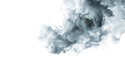 Bright corner smoke effect with soft white air on a white background