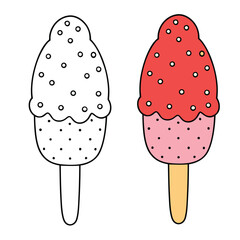 Creamy strawberry ice cream bursting with sweet, fruity flavor, made from ripe strawberries and fresh cream, offering a refreshing and delightful summer treat.
