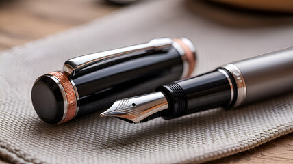 Naklejka premium Elegant Fountain Pen with Rose Gold Accents accessory