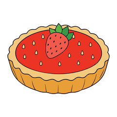 A delightful strawberry tart with a crisp, buttery crust, creamy filling, and fresh, juicy strawberries on top, glazed for a sweet, irresistible finish.

