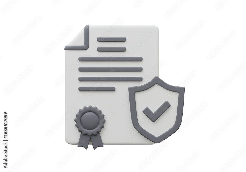 Poster isolated document with seal and shield security