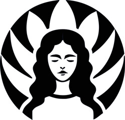 Modern feminine face vector logo, great for luxury cosmetic brands, wellness centers, and elegant fashion labels.

