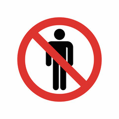No Entry Sign for People – Prohibited Access Symbol with Red Circle and Slash.