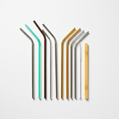 Fototapeta premium colored small pipettes on white background