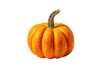 Single orange pumpkin isolated on transparent background