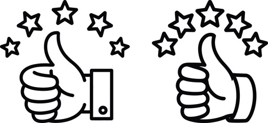 Two thumbs up with stars for excellent rating and good feedback