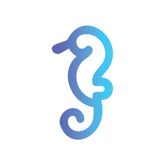 Gradient Seahorse Icon &ndash; Minimal Marine Illustration