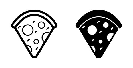 Pizza Slice Icon Set on Transparent Background. Flat Design. Vector Illustration