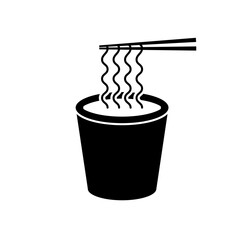 Instant Noodle Cup Icon Isolated on Transparent Background. Asian Food. Vector Illustration