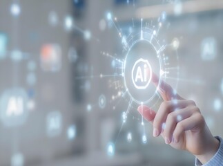 Digital security shield icon with network connections and cyber protection technology concept