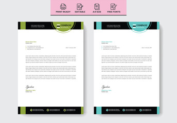 clean modern letterhead design concept