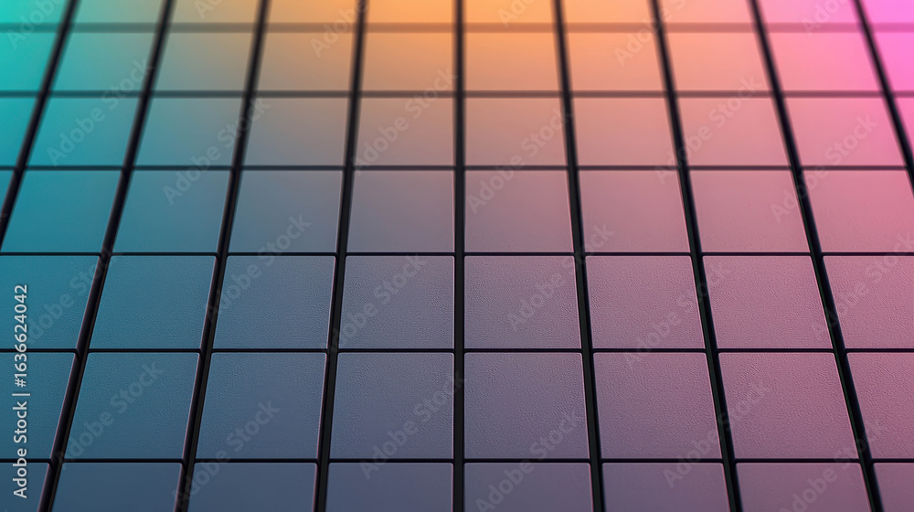 Poster colorful geometric background with soft gradient tiles creating an abstract modern design for creati