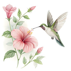 Obraz premium hummingbird and flower