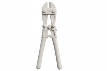 3d rendering of closed bolt cutters isolated on transparent background, ready for cutting metal objects