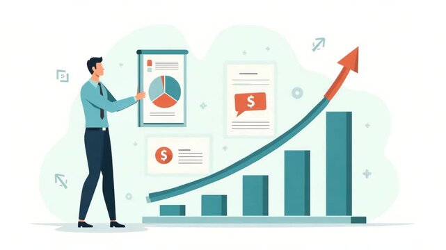 Flat Showcase: Visualizing Revenue-Generating Tariffs and Robust Government Policies to Enhance National Income in a Cute Vector Illustration