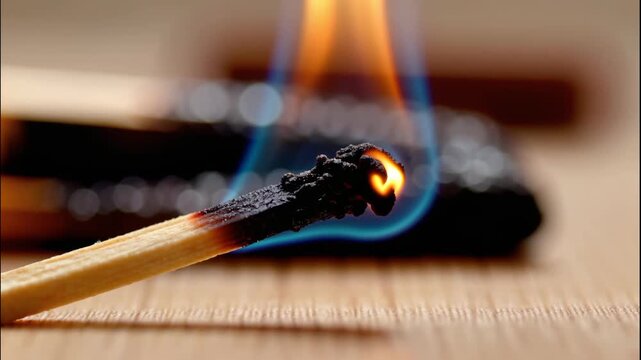 Igniting and Burning Match Sequence