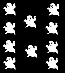 ghost sticker emoticon illustration vector 