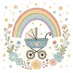 baby carriage vector