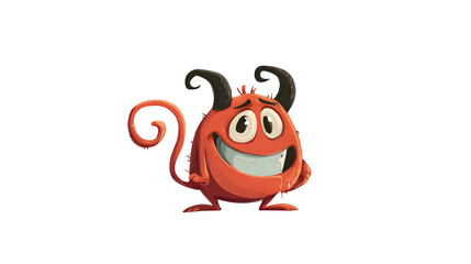 Cartoon devil character illustration on white background