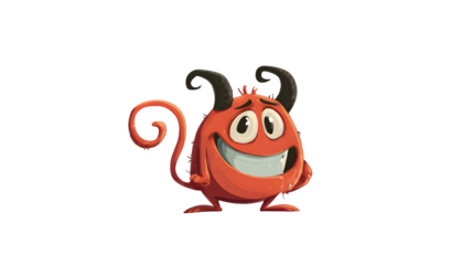 Cartoon devil character illustration on white background