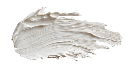 White cream or paste smear with soft edges on a white background