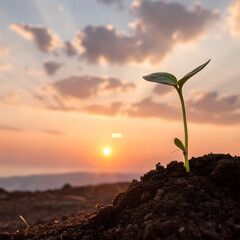 young plant in the sky