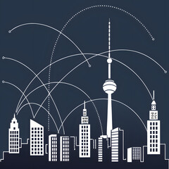 city skyline in the night