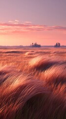 Obraz premium Vintage Red Bicycle Leaning Against Lone Tree on Hillside at Golden Hour – Cinematic Peaceful Countryside Landscape