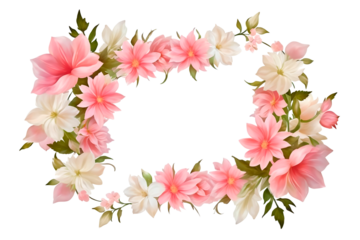 frame of pink flowers