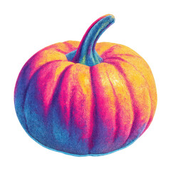 Obraz na płótnie Canvas PNG Vibrant multicolored artistic pumpkin