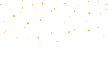 Scattered golden stars and dots on a white background