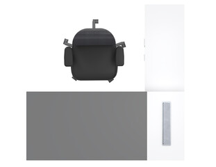 Top View of Modern Office Chair and Desk Setup