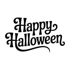 Vector typography happy Halloween horizontal banner template.