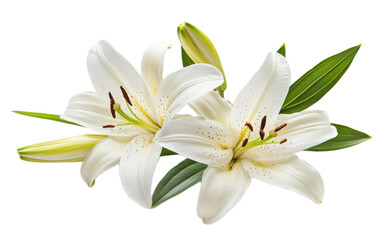 White Lily flower on transparent background, png