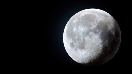 Obraz premium Lunar Majesty: The moon, a celestial pearl, graces the velvet canvas of the night sky, a beacon of celestial wonder.