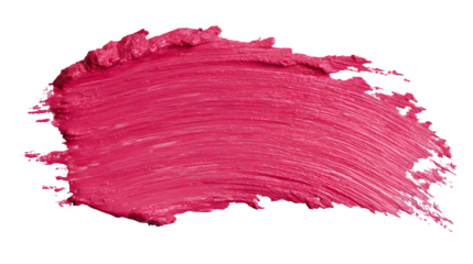 Pink paintbrush stroke smear in artistic style on a white background