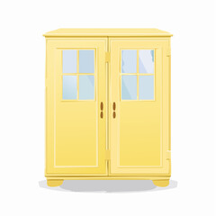 Kinderkleiderschrank in Pastellgelb