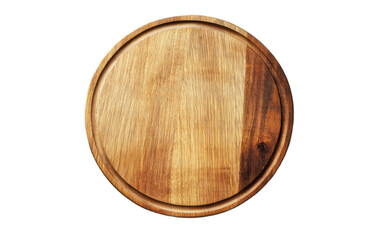 Wooden circle board on transparent background, png